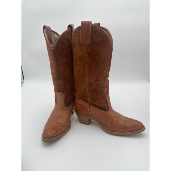 Vintage Original Capezio Brown Leather Suede Cowboy Boots Size 2Medium - Picture 11 of 12